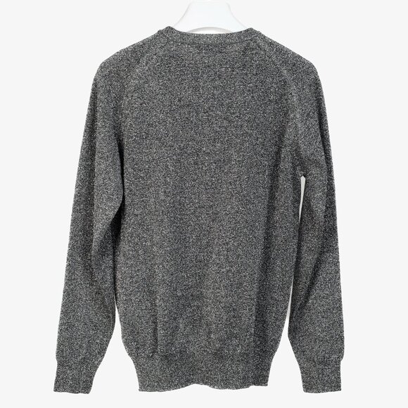 AMI AW/16 Runway Tinsel Tone Black and Silver Metallic Crewneck Sweater - Picture 2 of 10